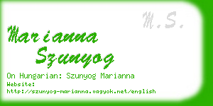 marianna szunyog business card